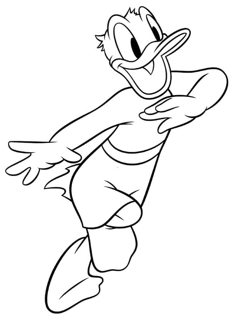 Coloriage Donald Duck qui court