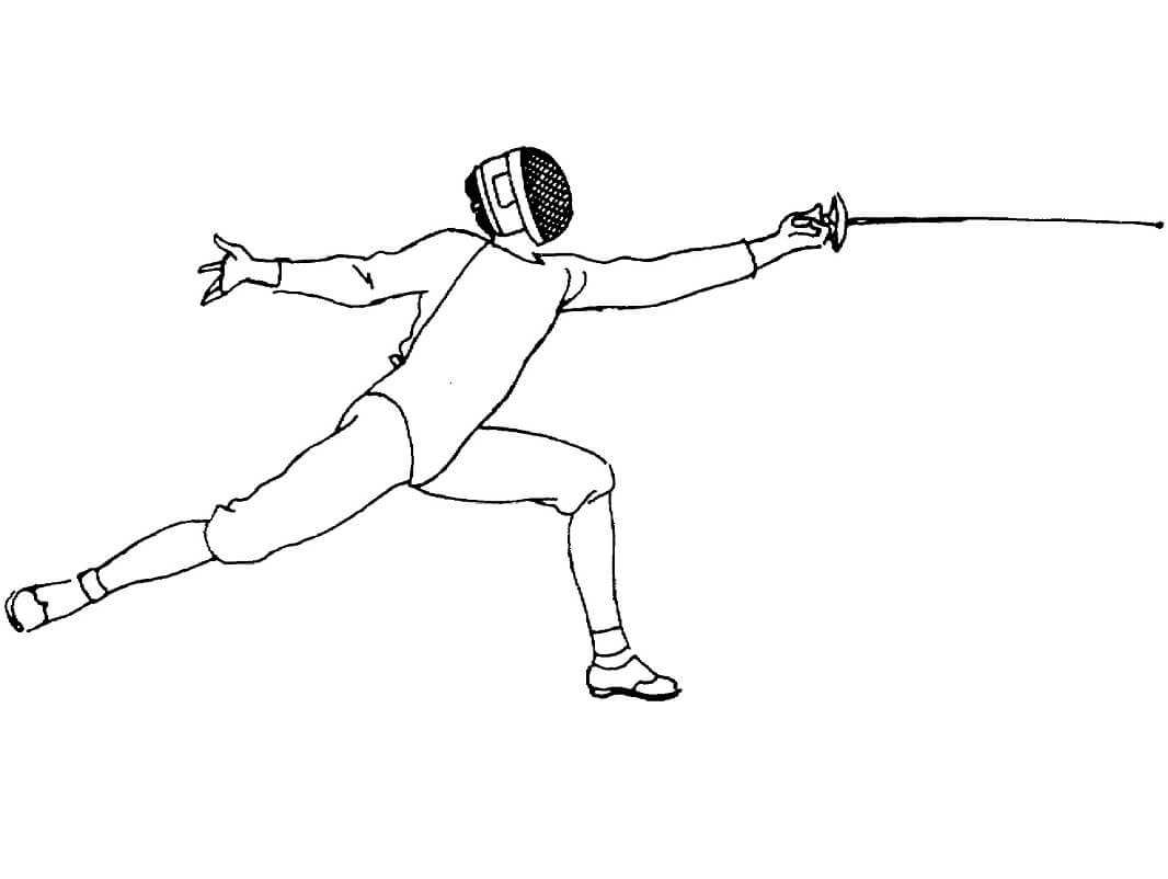 Coloriage Escrime à l'épée 2