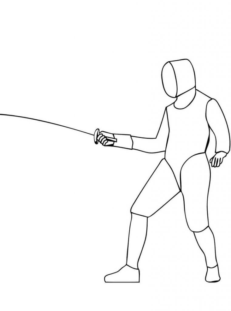 Coloriage Escrime à l’épée 3 à imprimer