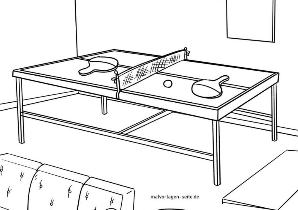 Coloriage Jouer au Tennis de Table 15 à imprimer