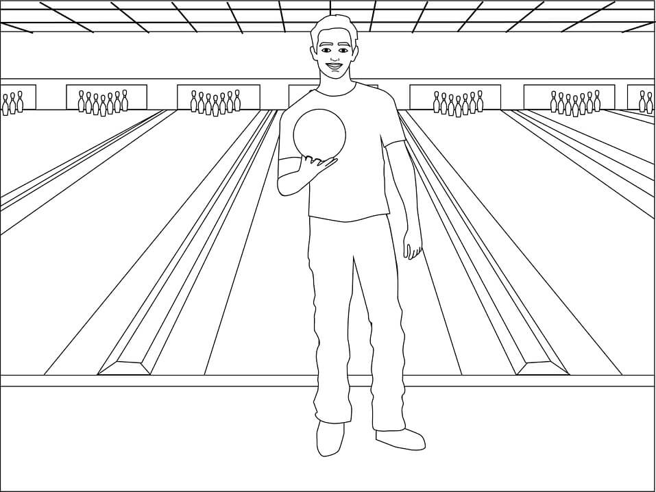 Coloriage Joueur de bowling 1