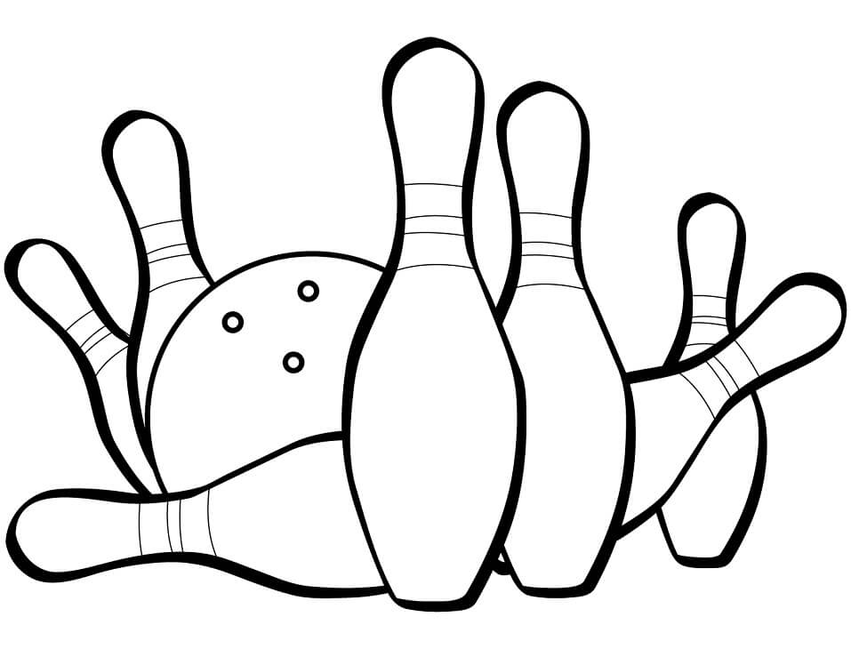 Coloriage Quilles et boules de bowling