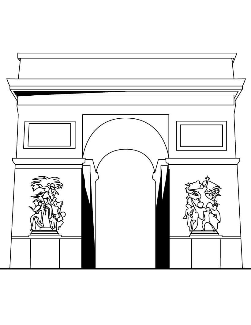Coloriage Arc de Triomphe 15 à imprimer