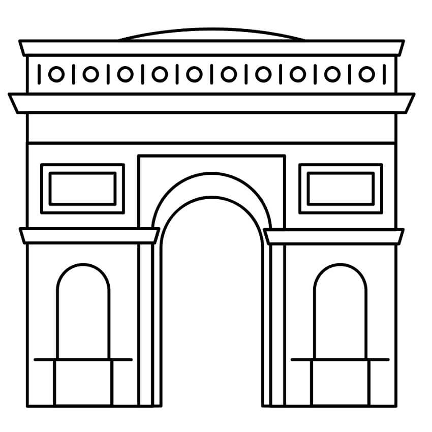 Coloriage Arc de Triomphe 7 à imprimer