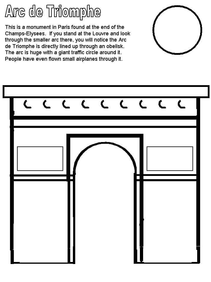 Coloriage Arc de Triomphe 9 à imprimer