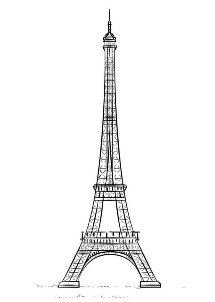 Coloriage Belle Tour Eiffel 1 à imprimer
