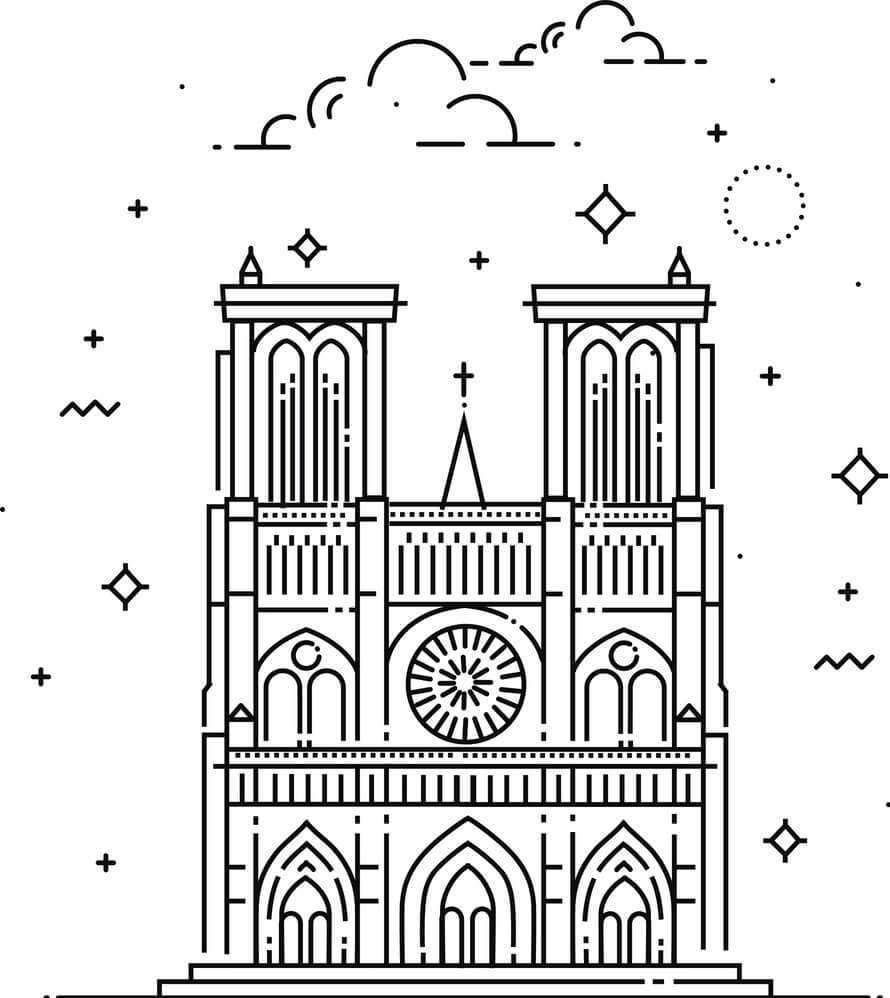 Coloriage Cathedrale Notre Dame De Paris 11