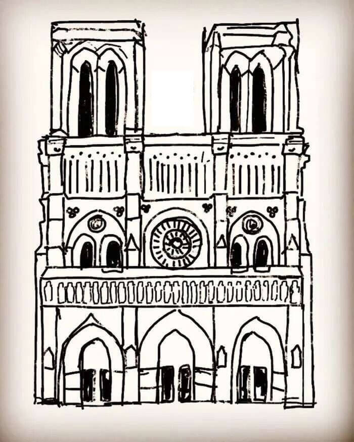 Coloriage Cathedrale Notre Dame De Paris 13 à imprimer