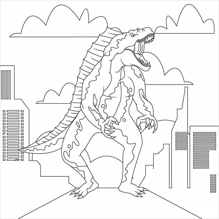 Coloriage Godzilla en Colere 3