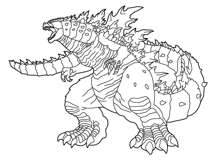 Coloriage Godzilla en Colere