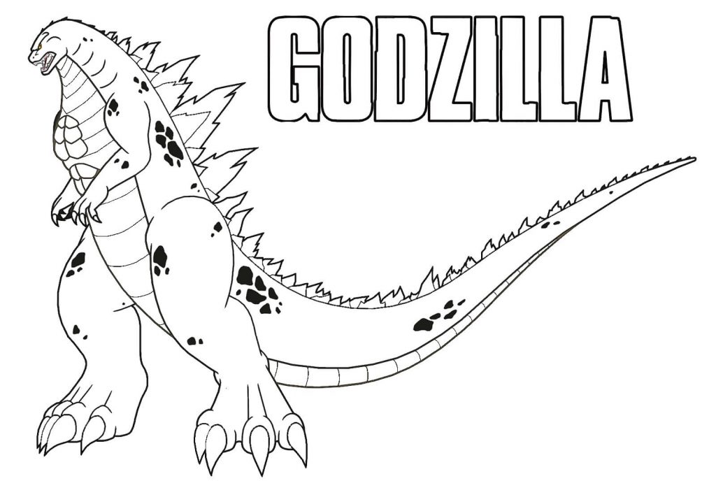 Coloriage Grand Monstre Godzilla 2 à imprimer