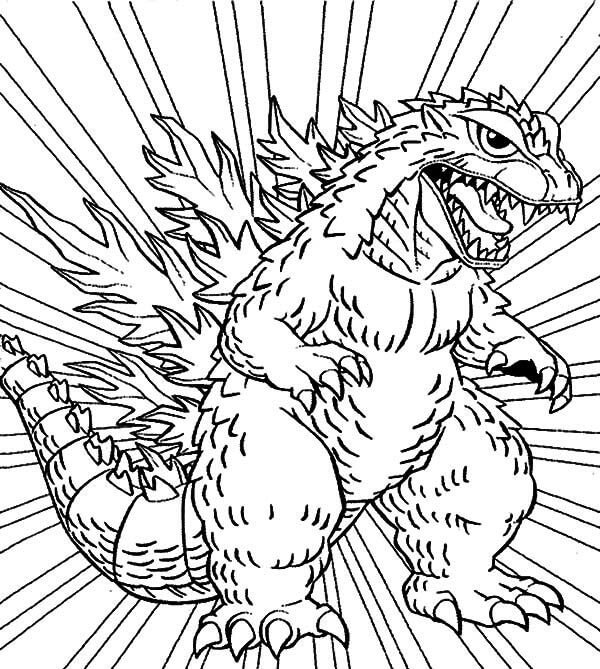 Coloriage Grand Monstre Godzilla