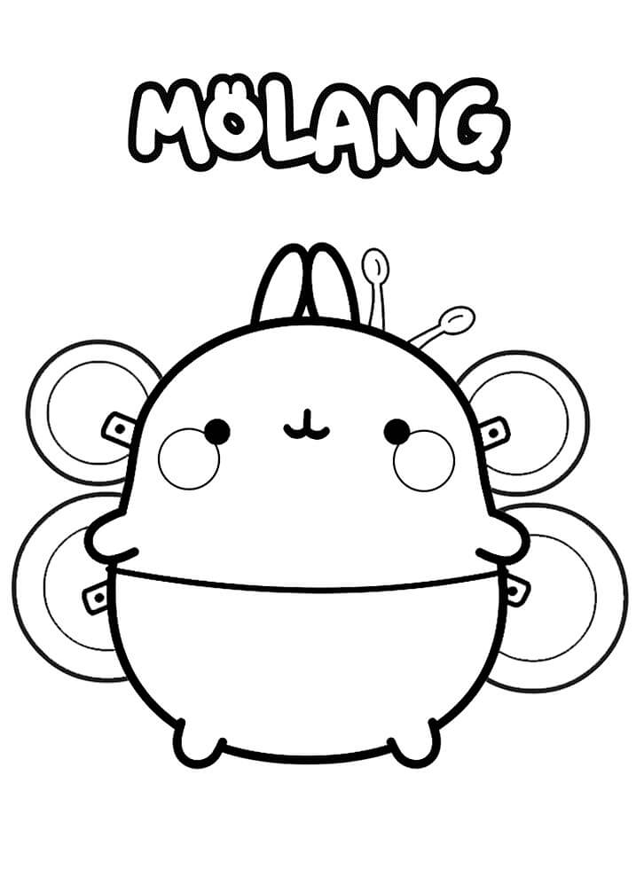 Coloriage Heureux Molang 1 à imprimer