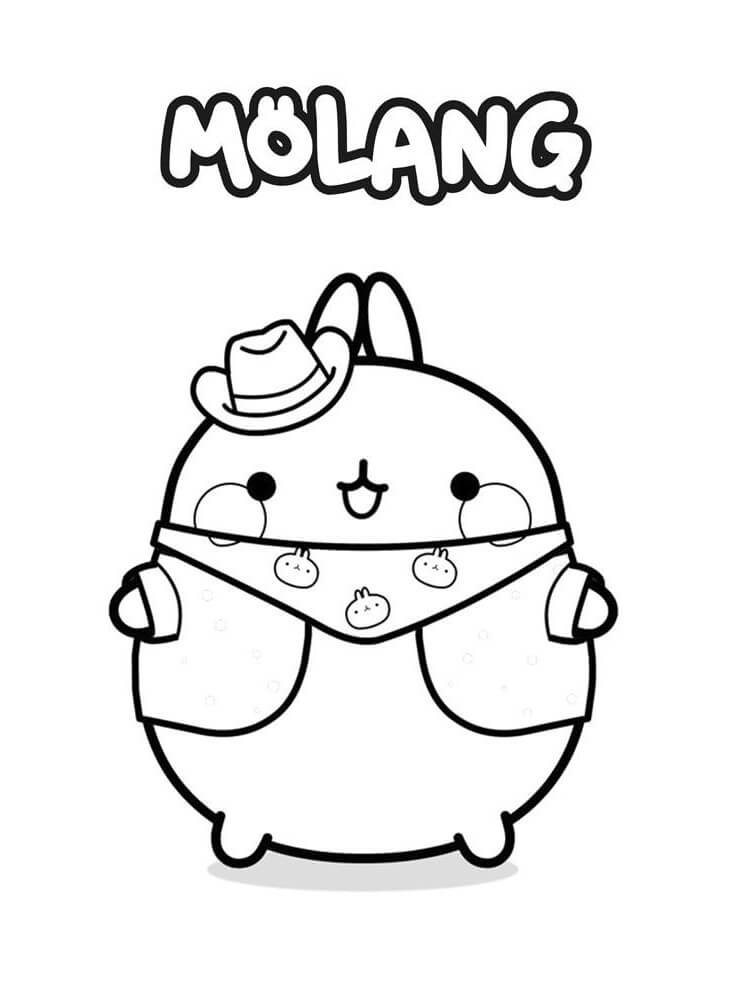 Coloriage Kawaii Molang 1 à imprimer