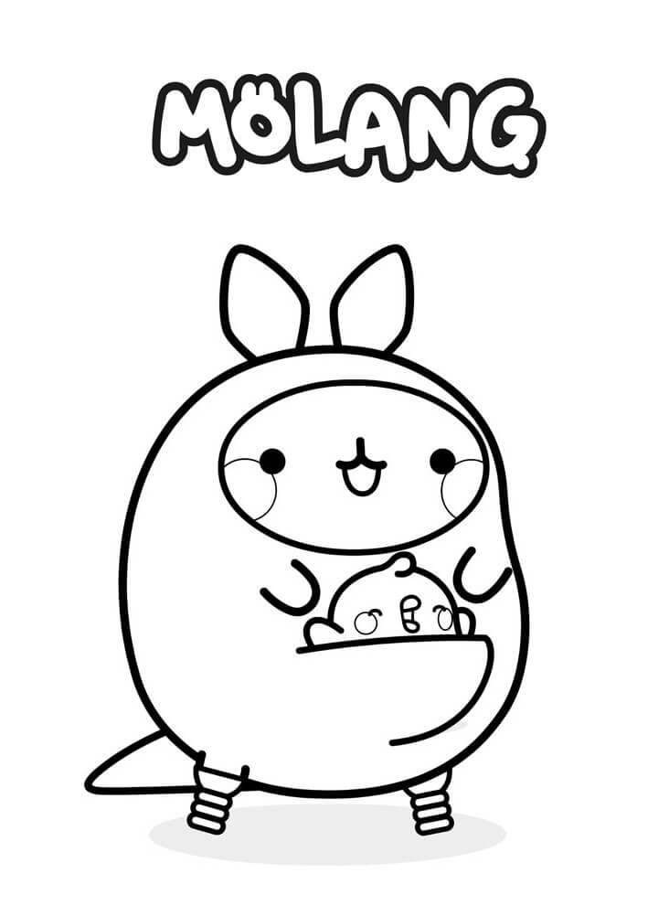 Coloriage Kawaii Molang 2 à imprimer