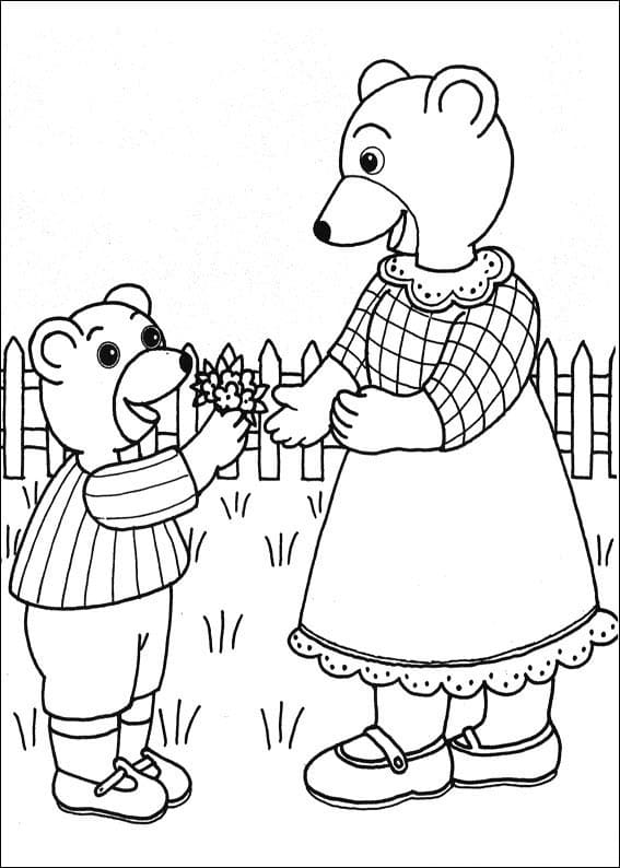 Coloriage Les aventures de Petit Ours Brun 4