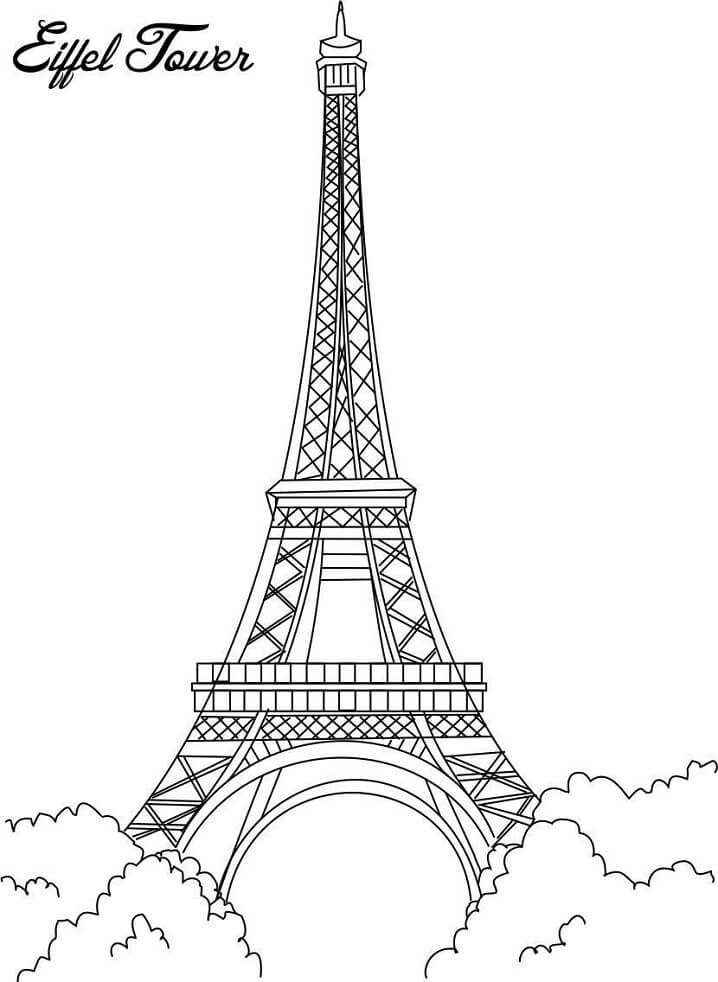 Coloriage Magnifique Tour Eiffel à imprimer