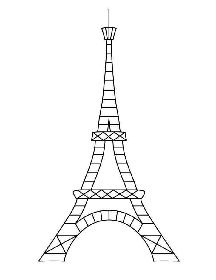 Coloriage Tour Eiffel Simple 2 à imprimer
