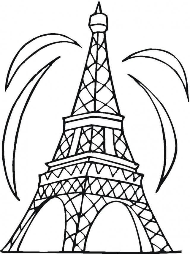 Coloriage Tour Eiffel Simple 5 à imprimer