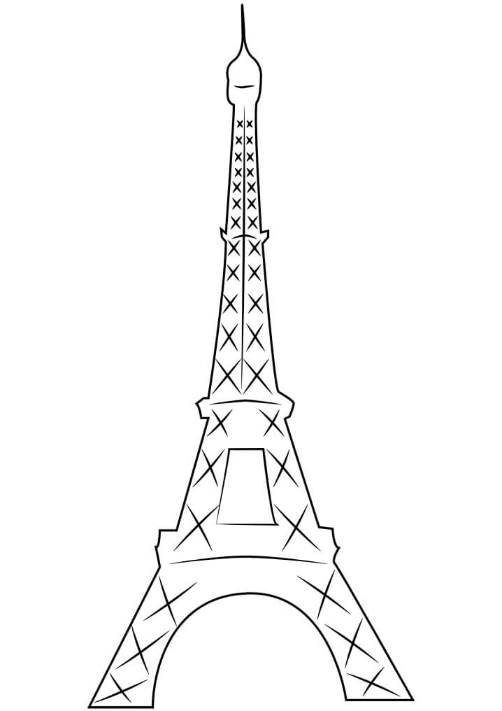 Coloriage Tour Eiffel Simple à imprimer