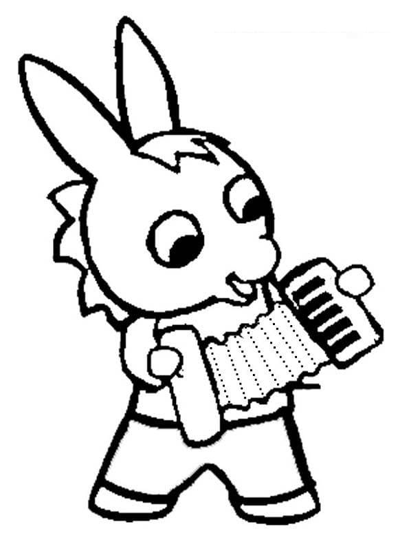 Coloriage Trotro joue de l’accordéon à imprimer