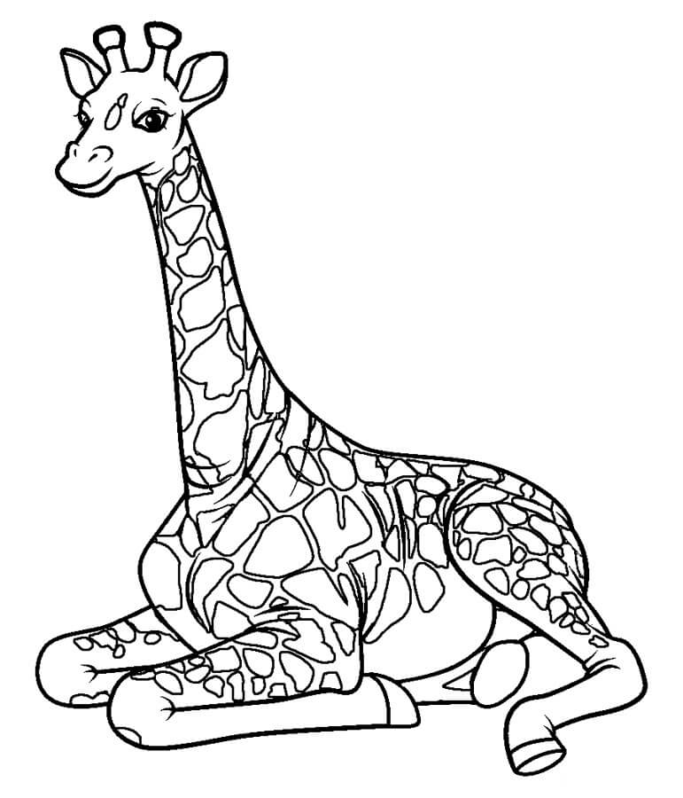 Coloriage adorable girafe