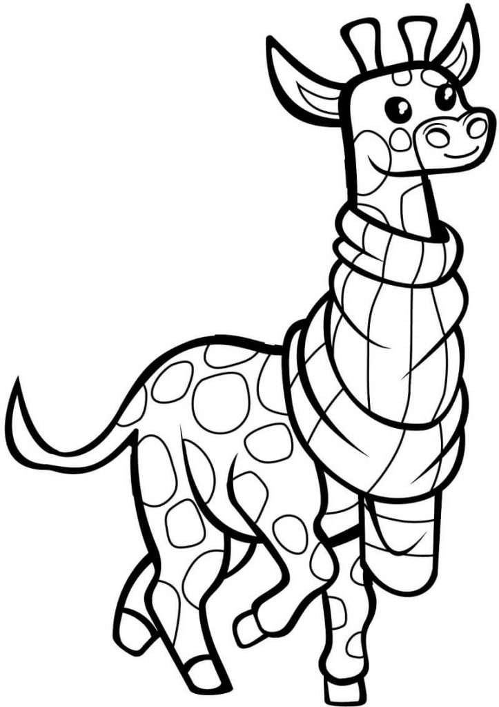 Coloriage girafe mignonne à imprimer