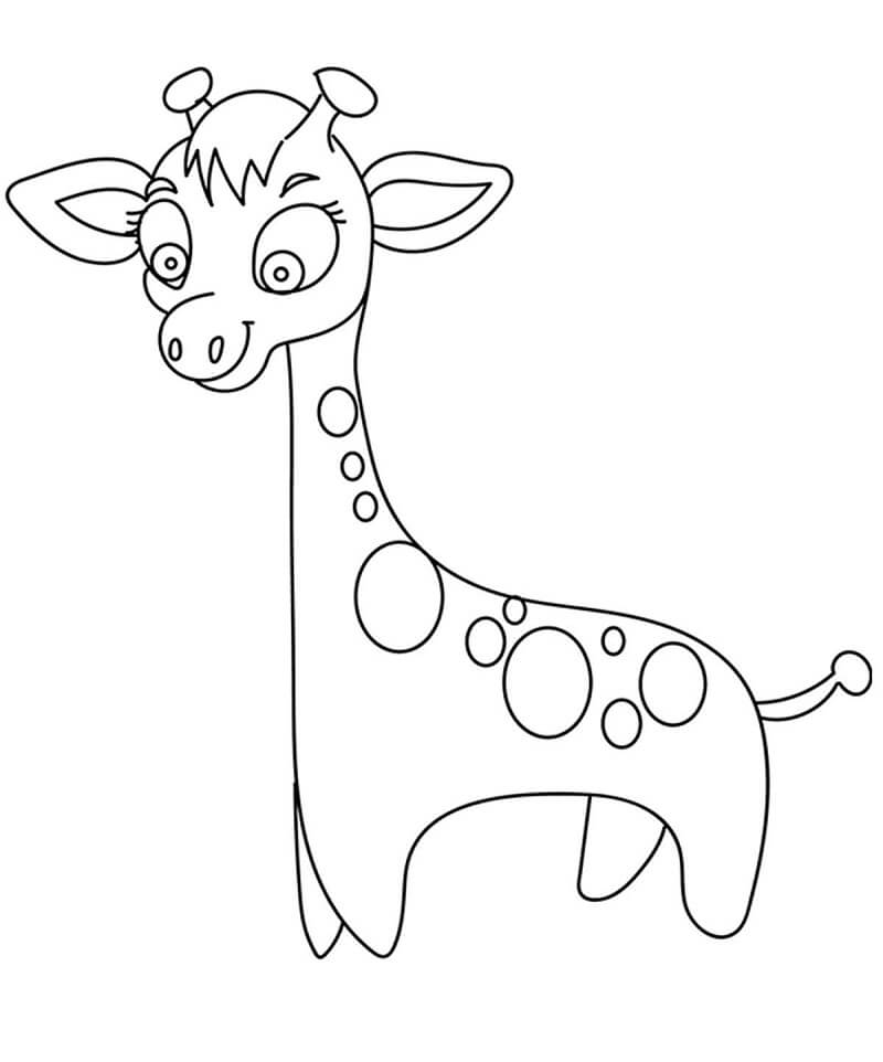 Coloriage petite girafe à imprimer