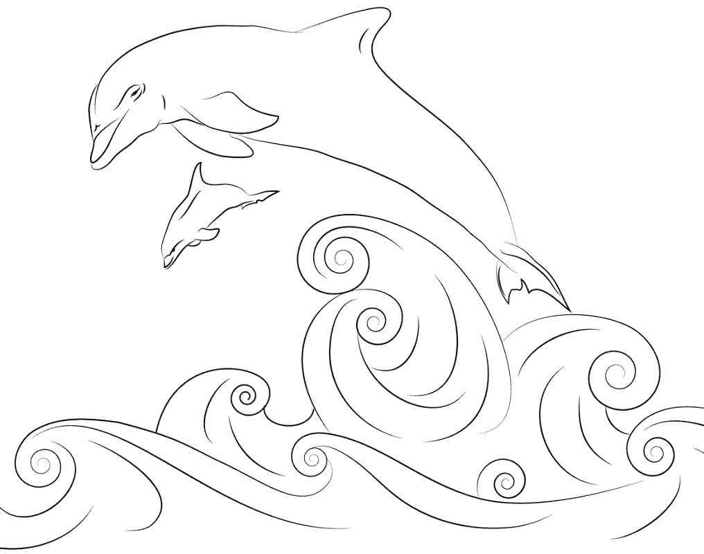 Coloriage dauphins