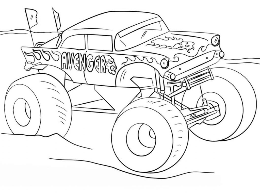 Coloriage avenger monster truck à imprimer