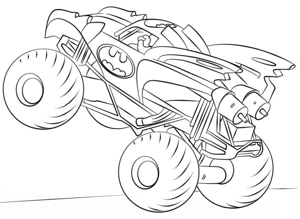 Coloriage batman monster truck à imprimer