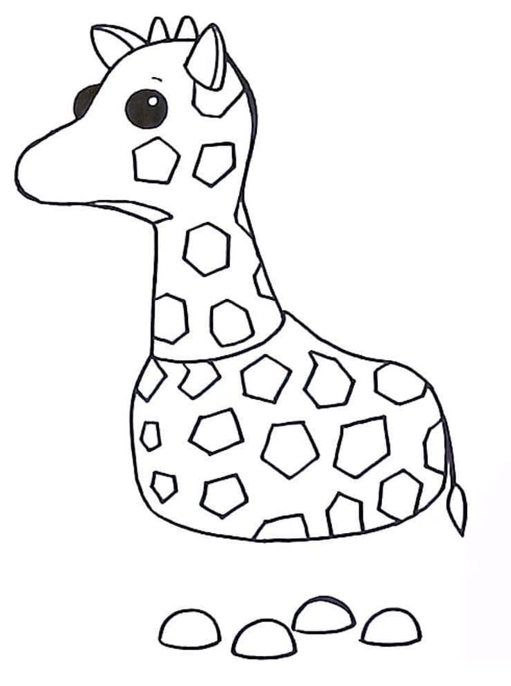 Coloriage girafe adopt me à imprimer
