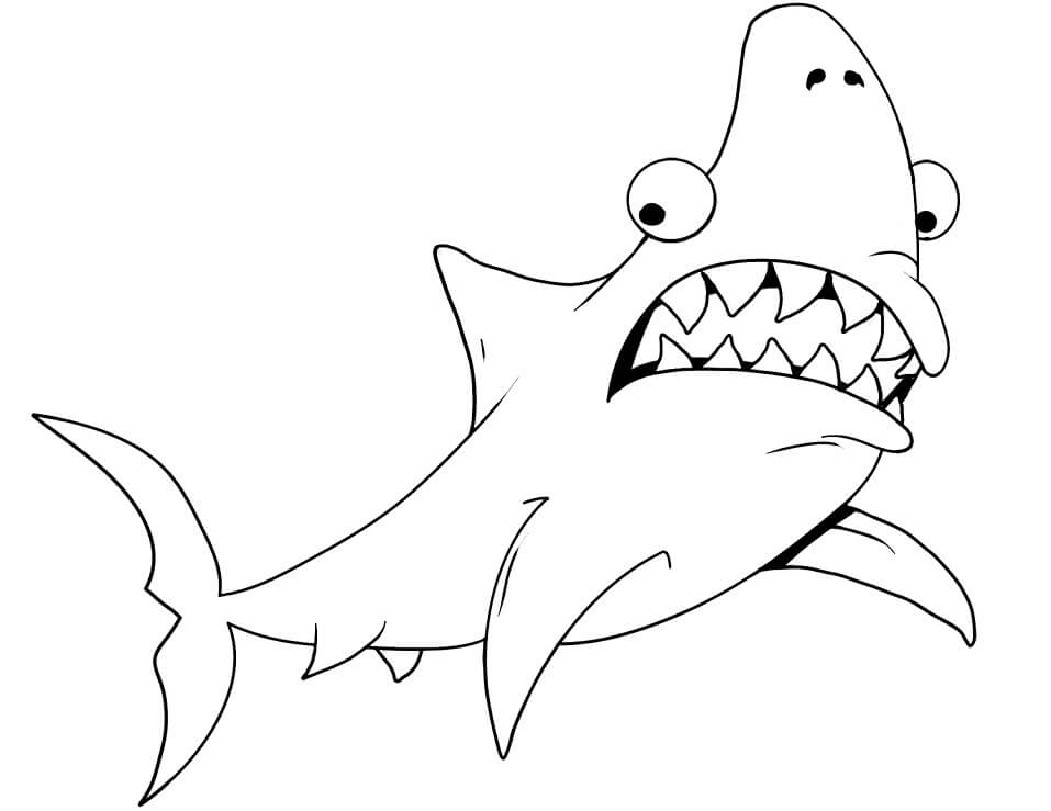 Coloriage grand requin blanc 4