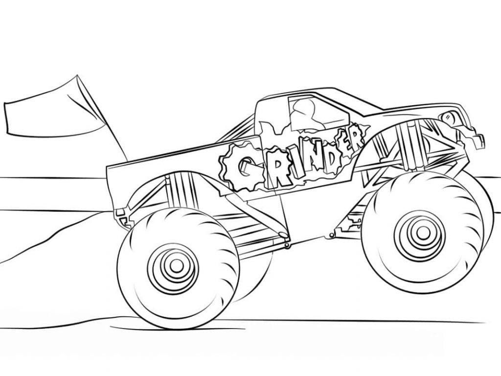 Coloriage grinder monster truck à imprimer