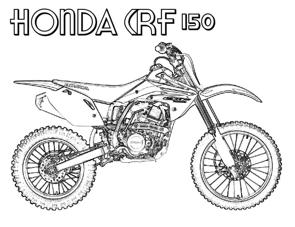 Coloriage honda crf 150 moto cross