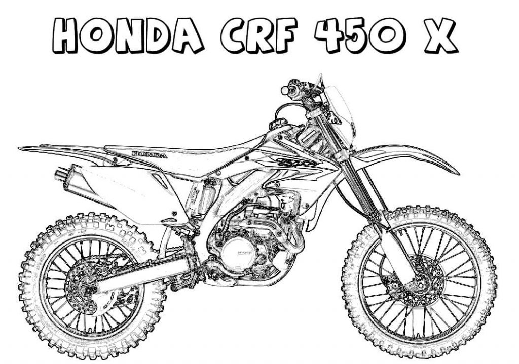 Coloriage honda crf 450x moto cross à imprimer