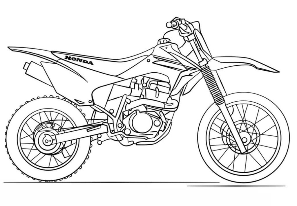 Coloriage honda moto cross à imprimer