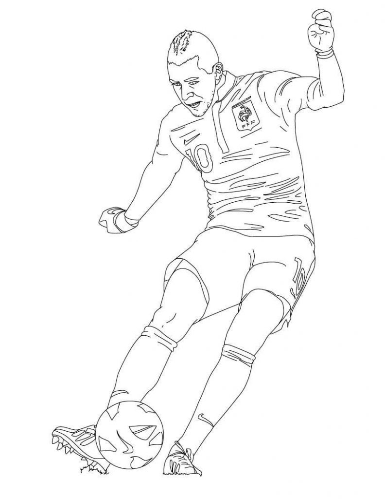 Coloriage karim benzema 1 à imprimer