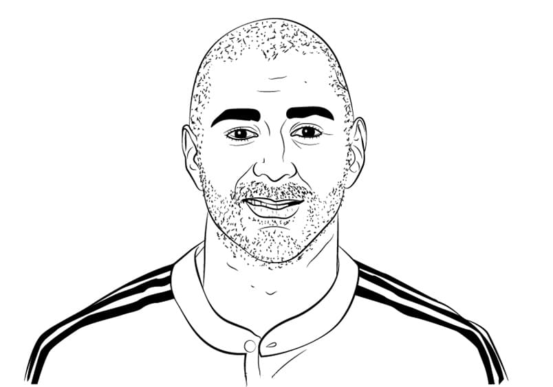 Coloriage karim benzema 2 à imprimer