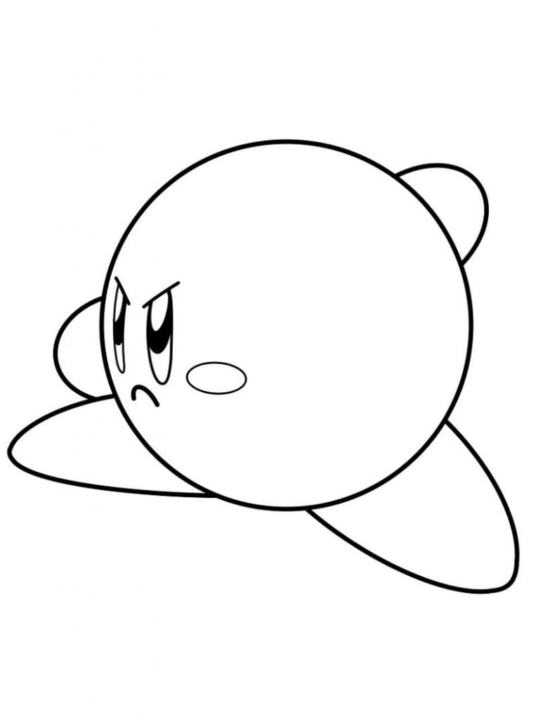 Coloriage kirby en colère à imprimer