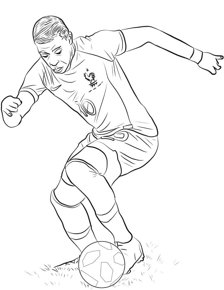 Coloriage kylian mbappé 1