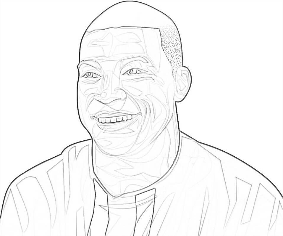 Coloriage kylian mbappé 7