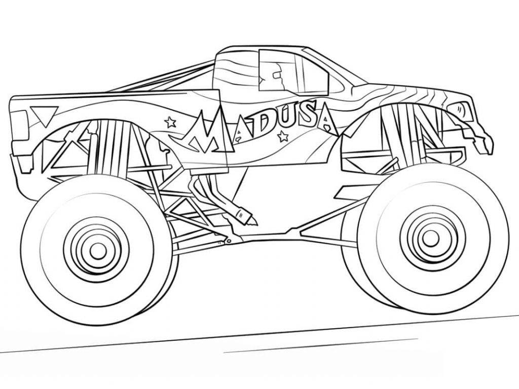 Coloriage madusa monster truck à imprimer