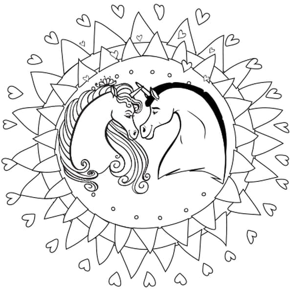 Coloriage mandala licorne à imprimer