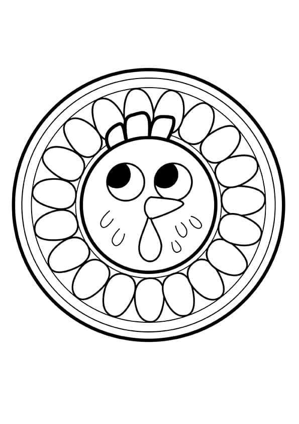 Coloriage mandala poule, pour les petits à imprimer