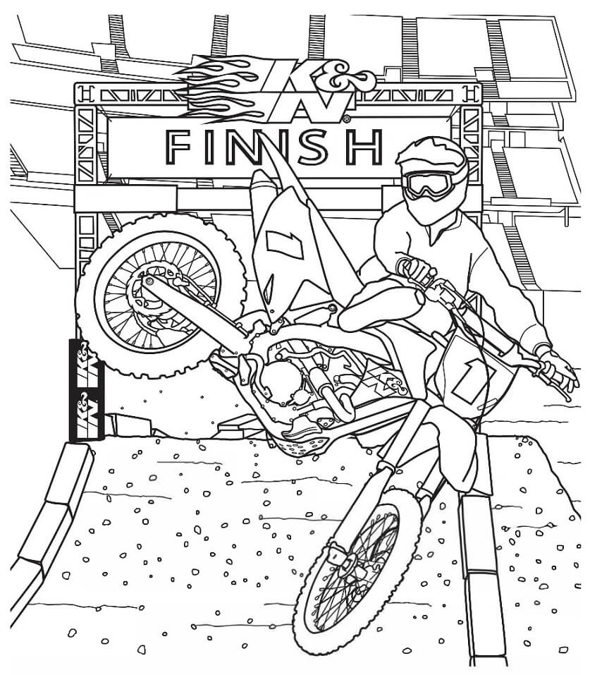 Coloriage moto cross 4