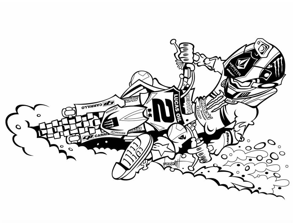 Coloriage moto cross 5