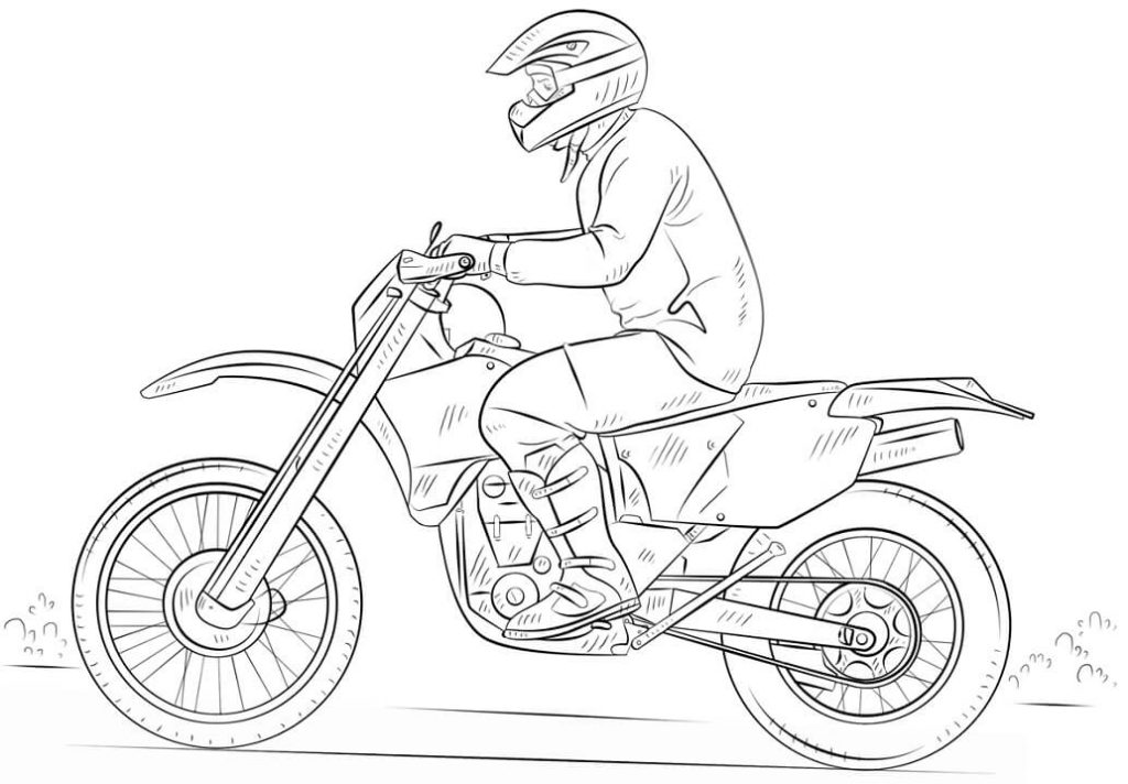 Coloriage moto cross 6 à imprimer