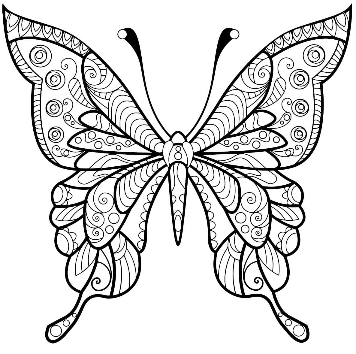 Coloriage papillon jolis motifs 1 à imprimer