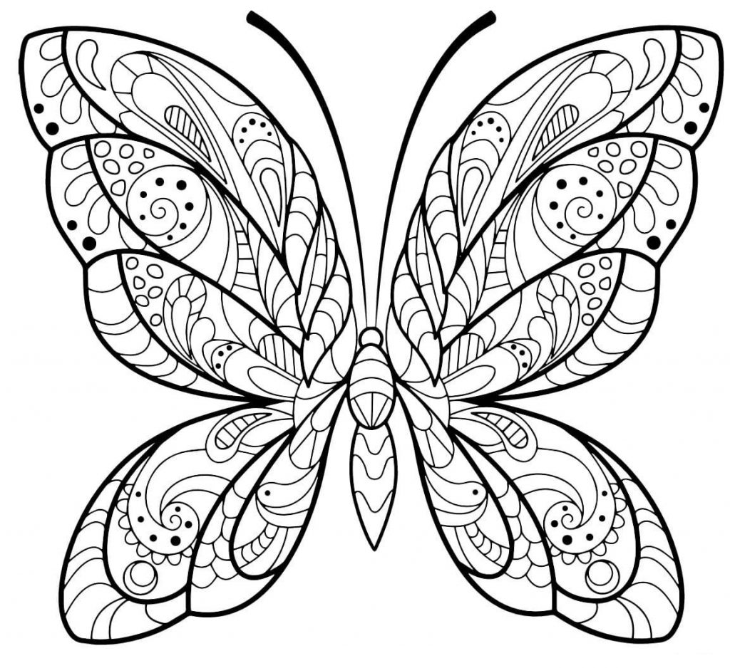 Coloriage papillon jolis motifs 2 à imprimer